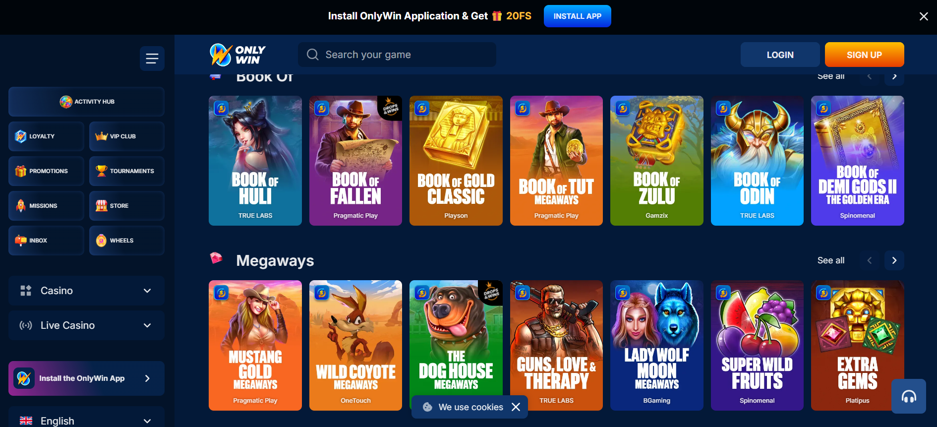 OnlyWin Casino Spiele