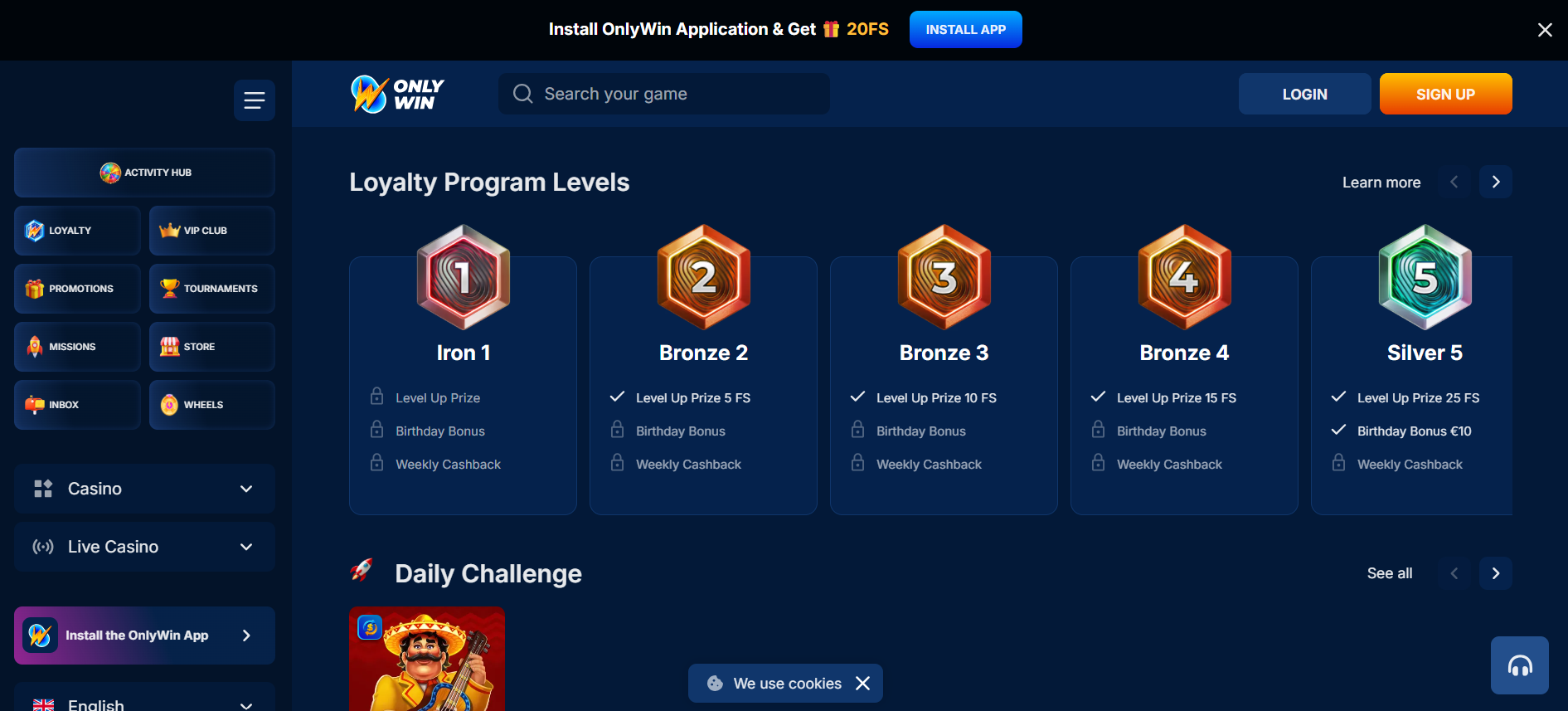 OnlyWin Casino Bonus